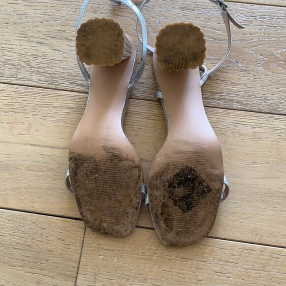 ANTHROPOLOGIE SCALLOPED BLOCK HEEL STRAPPY SANDALS - Picture 6 of 9